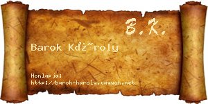 Barok Károly névjegykártya