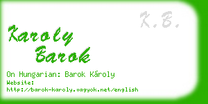 karoly barok business card